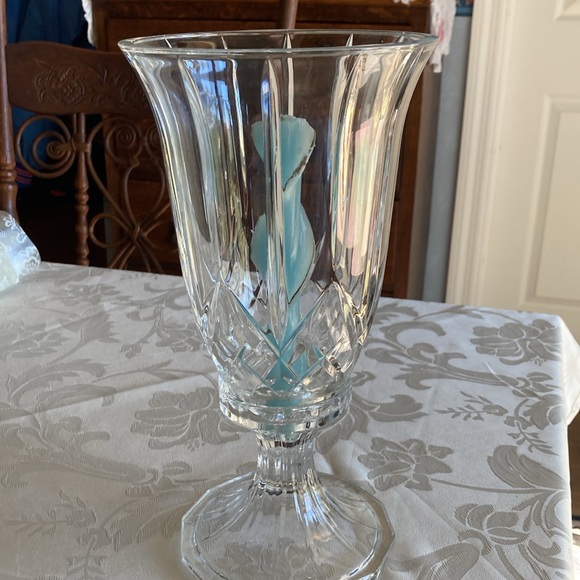PRINCESS HOUSE heavy 2-piece glass candlestick w/ pretty pattern. $19 - Picture 6 of 6